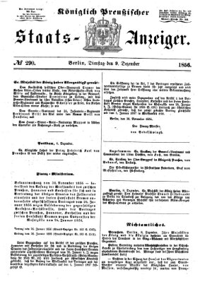 Königlich Preußischer Staats-Anzeiger (Allgemeine preußische Staats-Zeitung) Dienstag 9. Dezember 1856