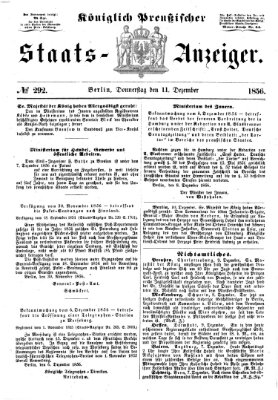 Königlich Preußischer Staats-Anzeiger (Allgemeine preußische Staats-Zeitung) Donnerstag 11. Dezember 1856