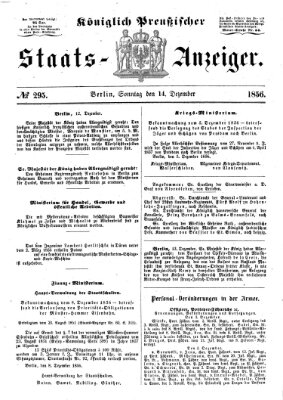 Königlich Preußischer Staats-Anzeiger (Allgemeine preußische Staats-Zeitung) Sonntag 14. Dezember 1856