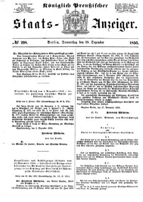 Königlich Preußischer Staats-Anzeiger (Allgemeine preußische Staats-Zeitung) Donnerstag 18. Dezember 1856