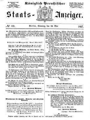 Königlich Preußischer Staats-Anzeiger (Allgemeine preußische Staats-Zeitung) Sonntag 24. Mai 1857