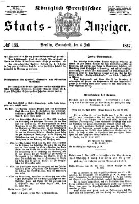 Königlich Preußischer Staats-Anzeiger (Allgemeine preußische Staats-Zeitung) Samstag 4. Juli 1857