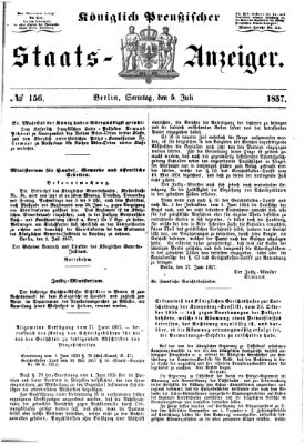 Königlich Preußischer Staats-Anzeiger (Allgemeine preußische Staats-Zeitung) Sonntag 5. Juli 1857