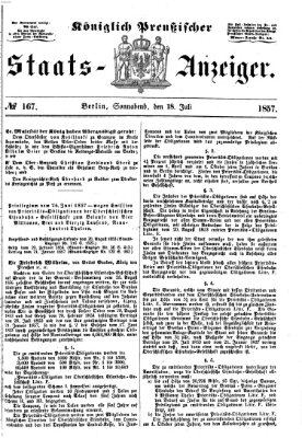 Königlich Preußischer Staats-Anzeiger (Allgemeine preußische Staats-Zeitung) Samstag 18. Juli 1857