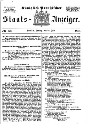 Königlich Preußischer Staats-Anzeiger (Allgemeine preußische Staats-Zeitung) Freitag 24. Juli 1857