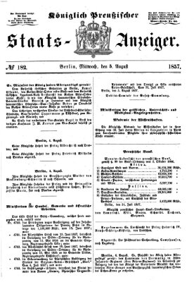 Königlich Preußischer Staats-Anzeiger (Allgemeine preußische Staats-Zeitung) Mittwoch 5. August 1857