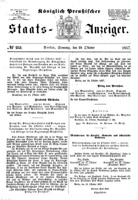 Königlich Preußischer Staats-Anzeiger (Allgemeine preußische Staats-Zeitung) Sonntag 25. Oktober 1857