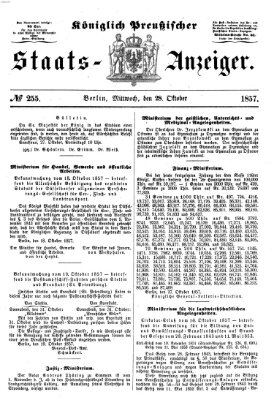 Königlich Preußischer Staats-Anzeiger (Allgemeine preußische Staats-Zeitung) Mittwoch 28. Oktober 1857