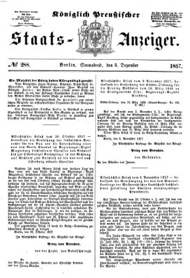 Königlich Preußischer Staats-Anzeiger (Allgemeine preußische Staats-Zeitung) Samstag 5. Dezember 1857