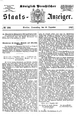 Königlich Preußischer Staats-Anzeiger (Allgemeine preußische Staats-Zeitung) Donnerstag 10. Dezember 1857