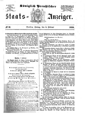 Königlich Preußischer Staats-Anzeiger (Allgemeine preußische Staats-Zeitung) Freitag 5. Februar 1858