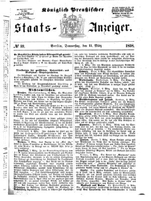 Königlich Preußischer Staats-Anzeiger (Allgemeine preußische Staats-Zeitung) Donnerstag 11. März 1858