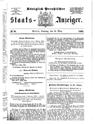 Königlich Preußischer Staats-Anzeiger (Allgemeine preußische Staats-Zeitung) Sonntag 21. März 1858