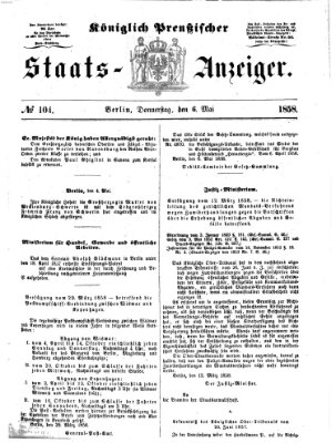 Königlich Preußischer Staats-Anzeiger (Allgemeine preußische Staats-Zeitung) Donnerstag 6. Mai 1858