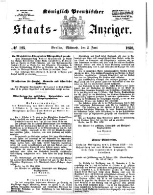 Königlich Preußischer Staats-Anzeiger (Allgemeine preußische Staats-Zeitung) Mittwoch 2. Juni 1858