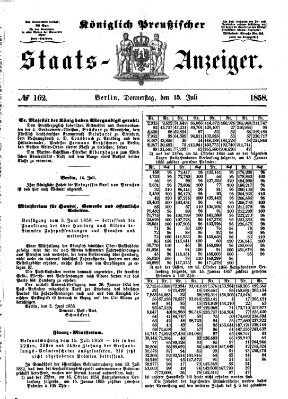 Königlich Preußischer Staats-Anzeiger (Allgemeine preußische Staats-Zeitung) Donnerstag 15. Juli 1858