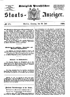 Königlich Preußischer Staats-Anzeiger (Allgemeine preußische Staats-Zeitung) Sonntag 25. Juli 1858