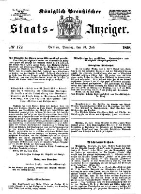 Königlich Preußischer Staats-Anzeiger (Allgemeine preußische Staats-Zeitung) Dienstag 27. Juli 1858