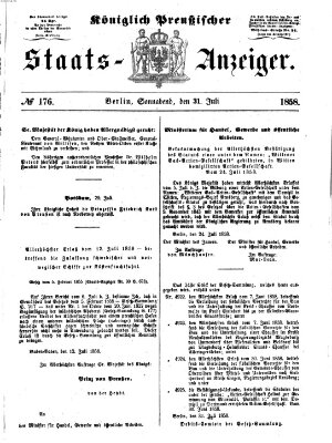 Königlich Preußischer Staats-Anzeiger (Allgemeine preußische Staats-Zeitung) Samstag 31. Juli 1858