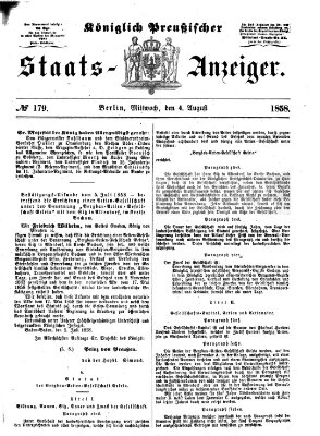 Königlich Preußischer Staats-Anzeiger (Allgemeine preußische Staats-Zeitung) Mittwoch 4. August 1858