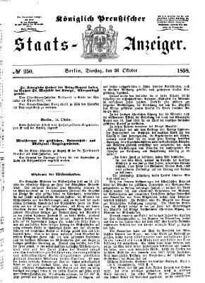 Königlich Preußischer Staats-Anzeiger (Allgemeine preußische Staats-Zeitung) Dienstag 26. Oktober 1858