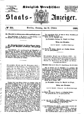 Königlich Preußischer Staats-Anzeiger (Allgemeine preußische Staats-Zeitung) Sonntag 31. Oktober 1858