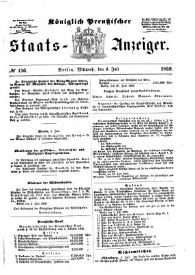 Königlich Preußischer Staats-Anzeiger (Allgemeine preußische Staats-Zeitung) Mittwoch 6. Juli 1859