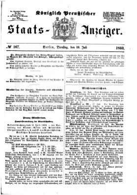 Königlich Preußischer Staats-Anzeiger (Allgemeine preußische Staats-Zeitung) Dienstag 19. Juli 1859