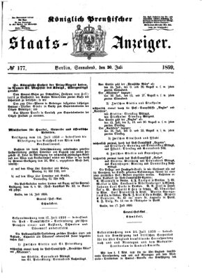 Königlich Preußischer Staats-Anzeiger (Allgemeine preußische Staats-Zeitung) Samstag 30. Juli 1859