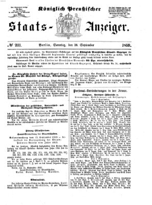 Königlich Preußischer Staats-Anzeiger (Allgemeine preußische Staats-Zeitung) Sonntag 18. September 1859