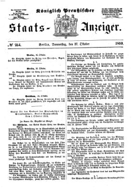 Königlich Preußischer Staats-Anzeiger (Allgemeine preußische Staats-Zeitung) Donnerstag 27. Oktober 1859