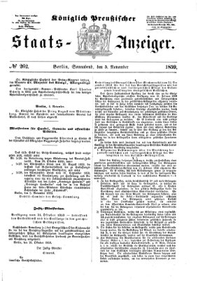 Königlich Preußischer Staats-Anzeiger (Allgemeine preußische Staats-Zeitung) Samstag 5. November 1859