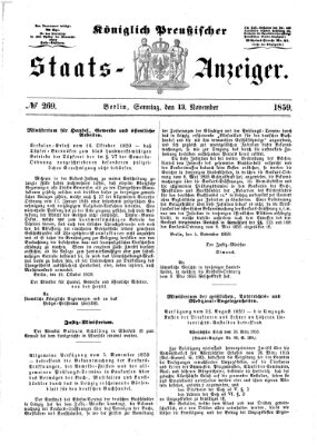 Königlich Preußischer Staats-Anzeiger (Allgemeine preußische Staats-Zeitung) Sonntag 13. November 1859