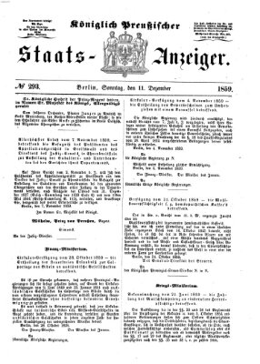 Königlich Preußischer Staats-Anzeiger (Allgemeine preußische Staats-Zeitung) Sonntag 11. Dezember 1859