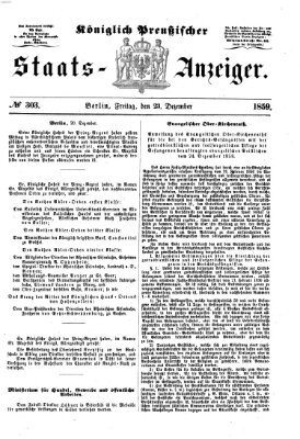 Königlich Preußischer Staats-Anzeiger (Allgemeine preußische Staats-Zeitung) Freitag 23. Dezember 1859