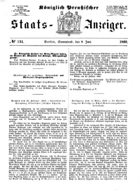 Königlich Preußischer Staats-Anzeiger (Allgemeine preußische Staats-Zeitung) Samstag 9. Juni 1860