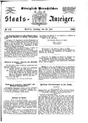 Königlich Preußischer Staats-Anzeiger (Allgemeine preußische Staats-Zeitung) Dienstag 24. Juli 1860