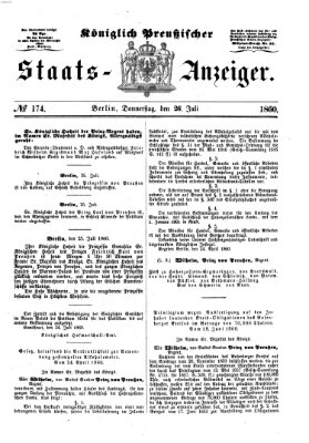 Königlich Preußischer Staats-Anzeiger (Allgemeine preußische Staats-Zeitung) Donnerstag 26. Juli 1860