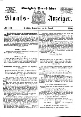 Königlich Preußischer Staats-Anzeiger (Allgemeine preußische Staats-Zeitung) Donnerstag 2. August 1860