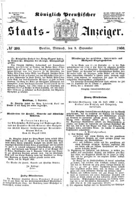 Königlich Preußischer Staats-Anzeiger (Allgemeine preußische Staats-Zeitung) Mittwoch 5. September 1860