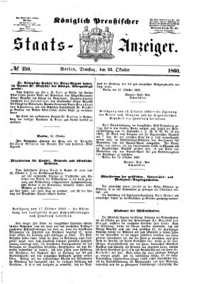 Königlich Preußischer Staats-Anzeiger (Allgemeine preußische Staats-Zeitung) Dienstag 23. Oktober 1860