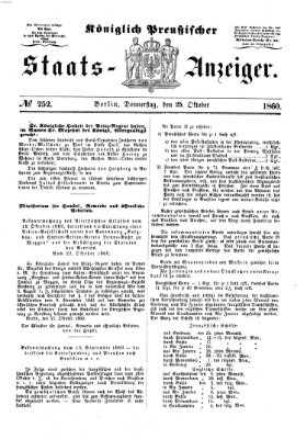 Königlich Preußischer Staats-Anzeiger (Allgemeine preußische Staats-Zeitung) Donnerstag 25. Oktober 1860