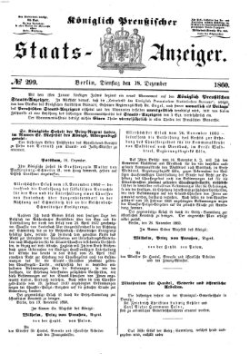 Königlich Preußischer Staats-Anzeiger (Allgemeine preußische Staats-Zeitung) Dienstag 18. Dezember 1860