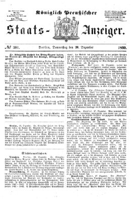 Königlich Preußischer Staats-Anzeiger (Allgemeine preußische Staats-Zeitung) Donnerstag 20. Dezember 1860