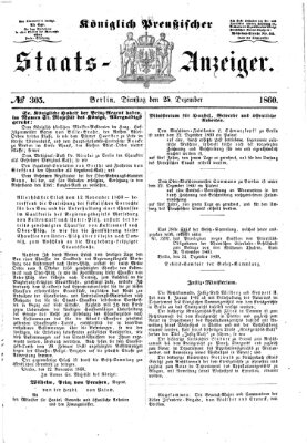 Königlich Preußischer Staats-Anzeiger (Allgemeine preußische Staats-Zeitung) Dienstag 25. Dezember 1860