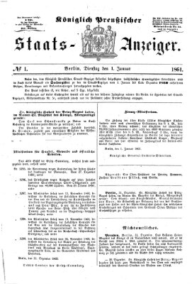 Königlich Preußischer Staats-Anzeiger (Allgemeine preußische Staats-Zeitung) Dienstag 1. Januar 1861