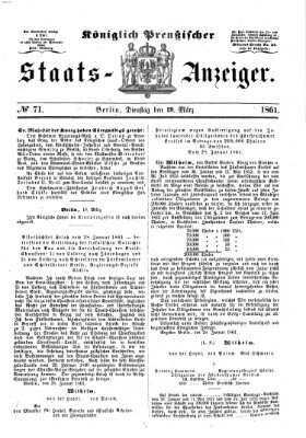 Königlich Preußischer Staats-Anzeiger (Allgemeine preußische Staats-Zeitung) Dienstag 19. März 1861