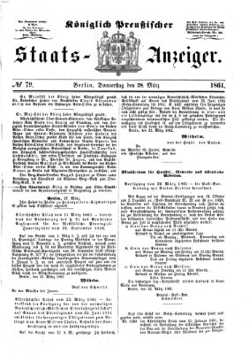 Königlich Preußischer Staats-Anzeiger (Allgemeine preußische Staats-Zeitung) Donnerstag 28. März 1861