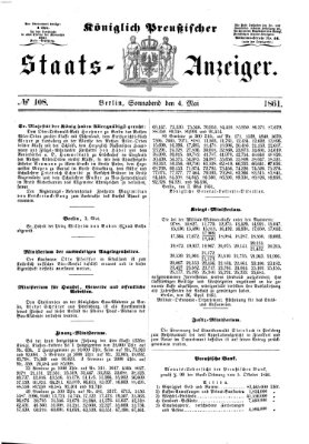 Königlich Preußischer Staats-Anzeiger (Allgemeine preußische Staats-Zeitung) Samstag 4. Mai 1861