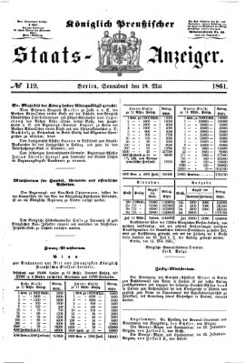 Königlich Preußischer Staats-Anzeiger (Allgemeine preußische Staats-Zeitung) Samstag 18. Mai 1861